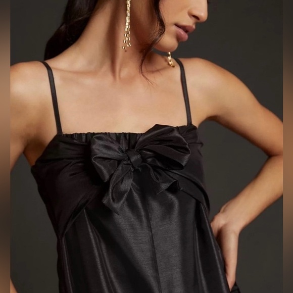 💥PRICE DROP💥 HUTCH x ANTHROPOLOGIE Satin Bow-Tie Jumpsuit - Picture 3 of 8